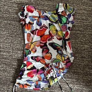 Colorful Butterfly Print Mini Dress